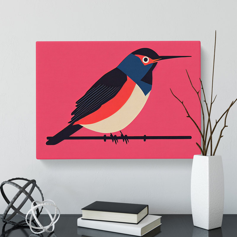 Robin Bird - Wrapped Canvas Print, 50cm H x 76cm W x 3cm D