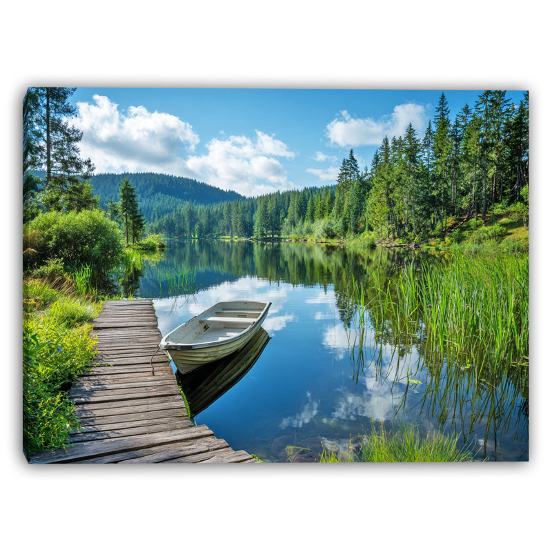 Art mural sur toile Reflections and Row bateau, H 24 po x l 36 po
