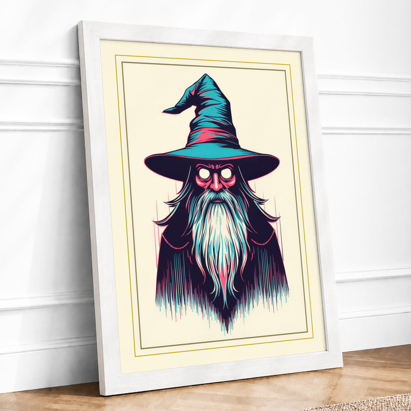 Whimsical Wizard Eclectic - Framed Print, A3 - 42.0 x 29.7 cm, White