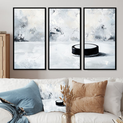 «Hockey Puck and Ice» - ensemble d'art mural