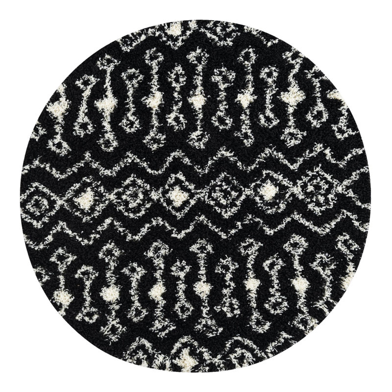Griego Geometric Indoor Rug, Round 5'3"