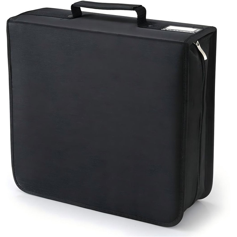 Étui de rangement pour CD et DVD - Capacité de 264 disques, classeur multimédia, pochette pour CD, livret pour disques, L 11,4 x l 6,4 x H 3,5 pouces (noir)