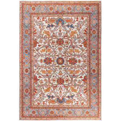 Tapis unique noué à la main Raffin - ivoire 8 pi 9 po x 12 pi 2 po Raffin