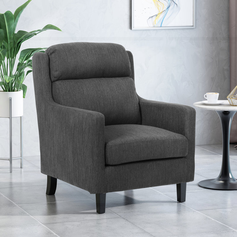 Fauteuil club d'appoint, Tissu gris anthracite