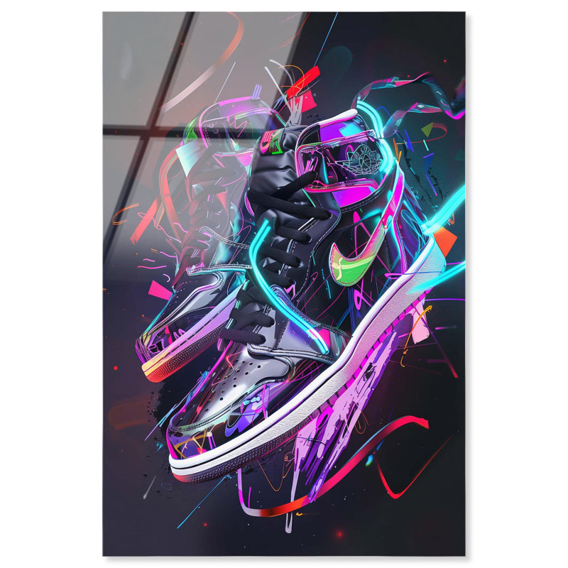 Décoration murale Sneaker Neon, H 15 po x l 10 po