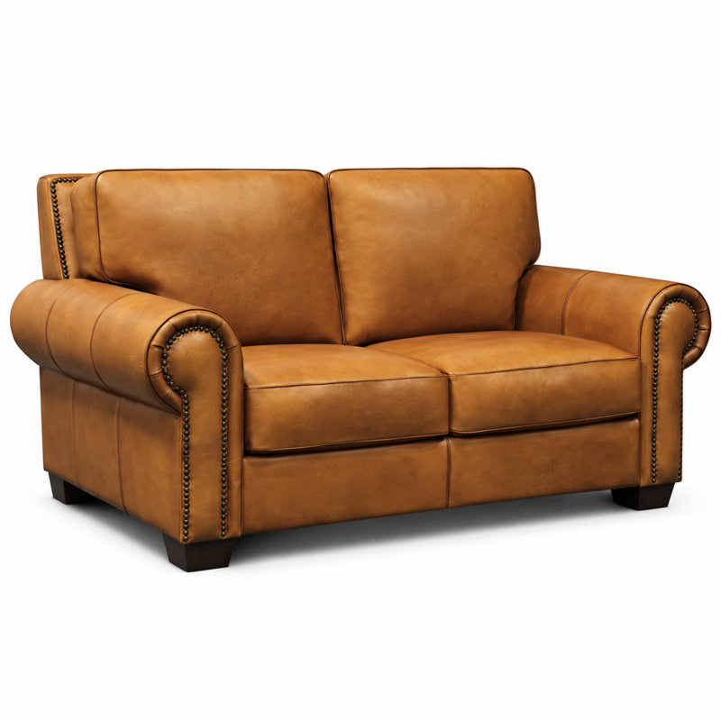 Valencia 68'' Refined 100% Top Grain Leather Loveseat, Made to Order