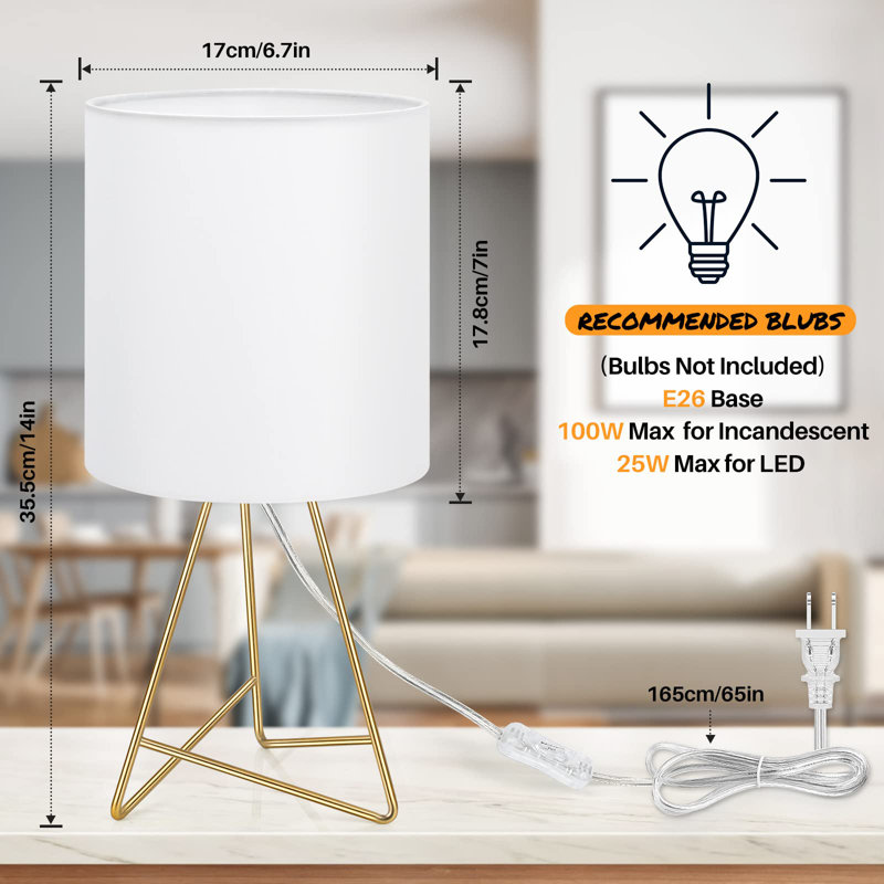 Lampe de table en métal Kieve, Laiton