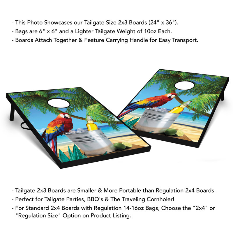 2' X 3' Parrot Tailgate Size Cornhole Set