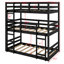 Triple lit superposé détachable en bois - 2 échelles intégrées et garde-corps de sécurité-701913285
