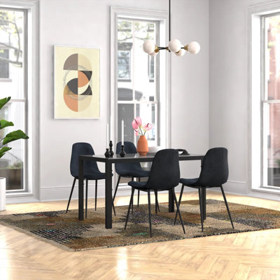 Ally Glass Top Four Leg Dining Set