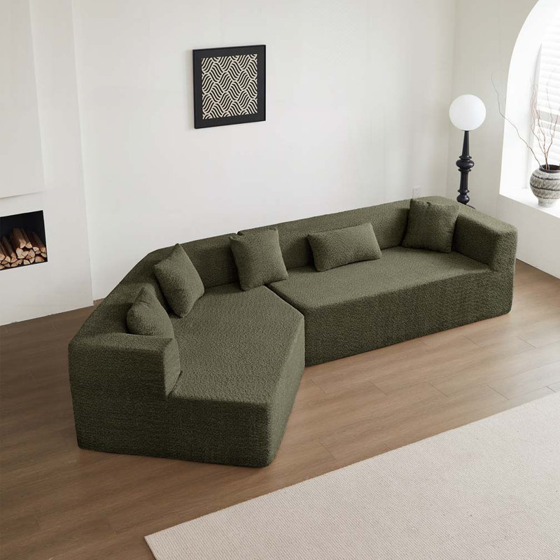 Canapé modulaire incurvé 127,5 po, Émeraude