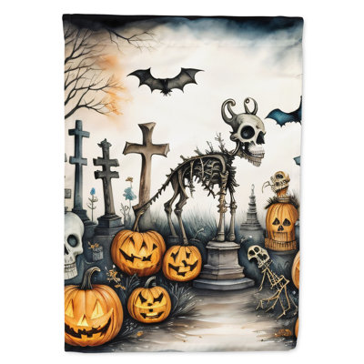 Double Sided 40'' H x 28'' W Polyester Halloween House Flag