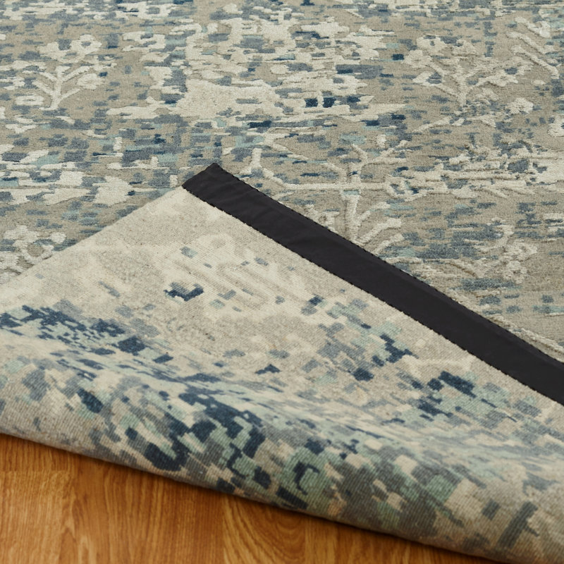 Abstract Area Rug in Blue, Rectangle 6' x 9'