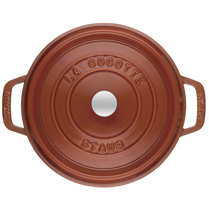 La Cocotte Cast Iron Round Cocotte, Burnt Orange, 2.75 quarts