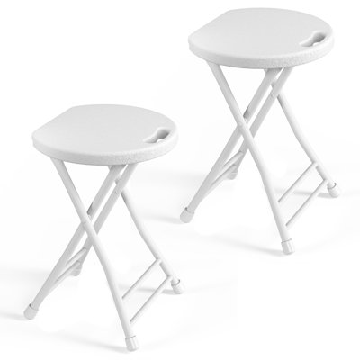 Ensemble de 2 tabourets pliants – Sièges d'intérieur et d'extérieur pour fêtes et réunions