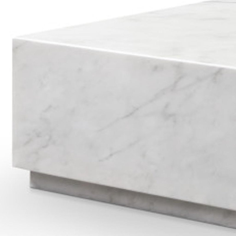 Table basse 55 po en marbre véritable blanc