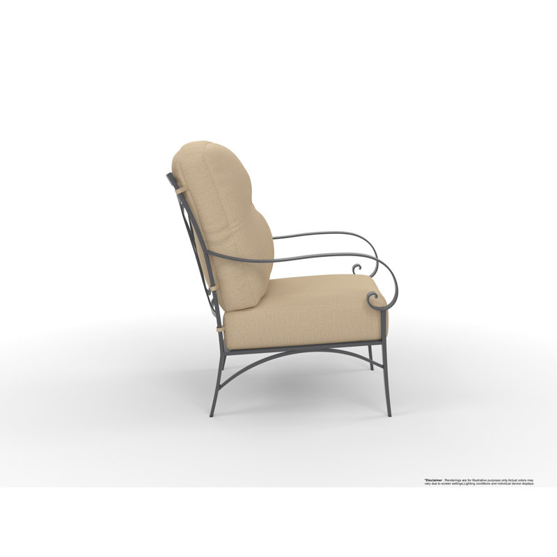 Pasadera Outdoor Lounge Chair, Trax Burgundy, Graphite