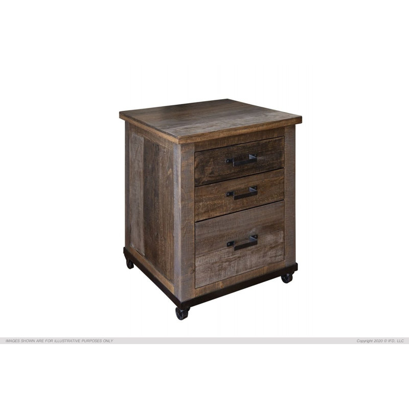 Sabetha 23.5'' Wide 3 -Drawer Mobile Solid Wood File Cabinet