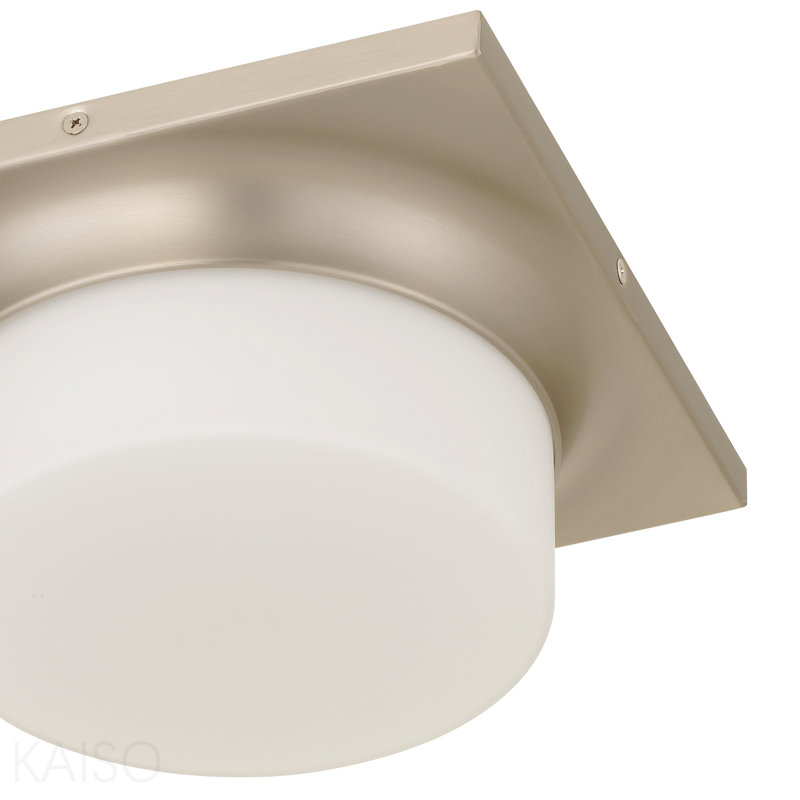 Plafonnier encastré en nickel brossé 10 po, Nickel brossé, 3.75" H x 10" W x 10" D