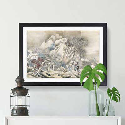 Liu Bei Visiting Zhuge Liang by Yosa Buson - Picture Frame Painting Print