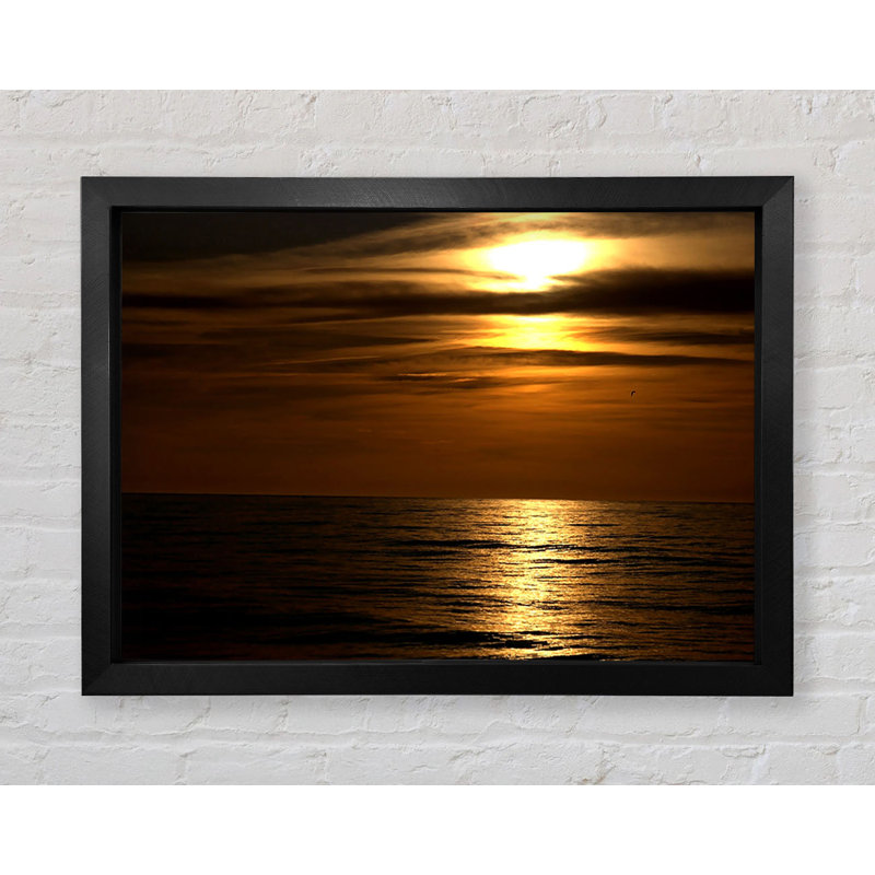 Highland Dunes Dark Sunset Beach Framed Print Wall Art | Wayfair.co.uk