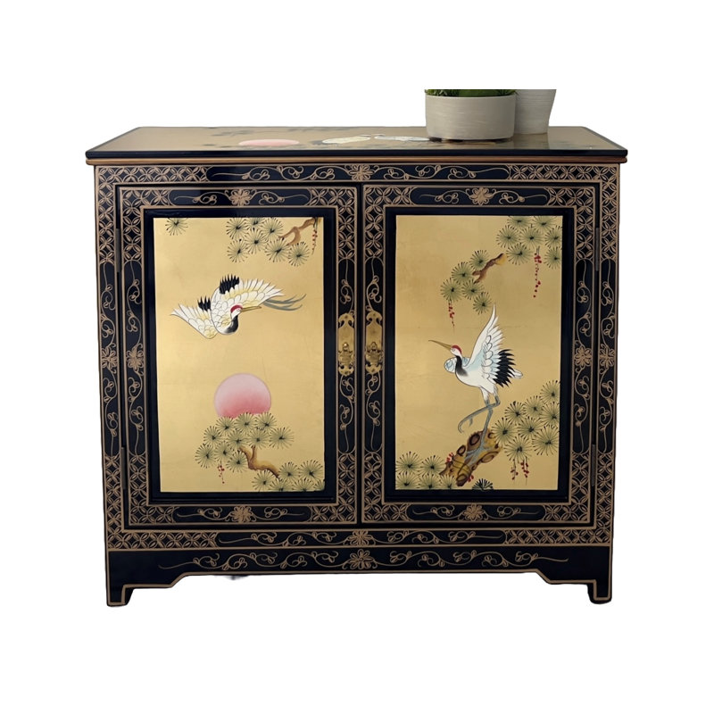 Schimmel Gold Leaf Rectangle Accent Cabinet