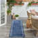 Lucretia Abstract Machine Woven Chenille Indoor/Outdoor Area Rug in Blue
