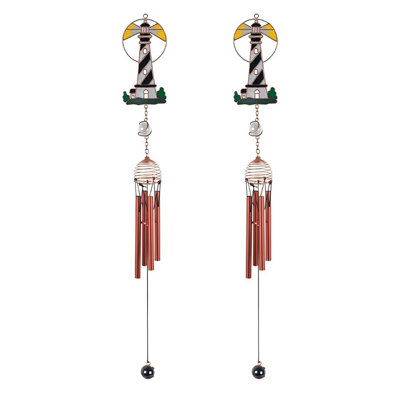 Ensemble de 2 cadeaux ICE ARMOUR 22 po long carillon de vent avec gemme en cuivre Figurine Sculpture Sculpture Décoration d'ornement maison / chambre / jardin pour pendaison de crémaillère, vacances, spécial Noël