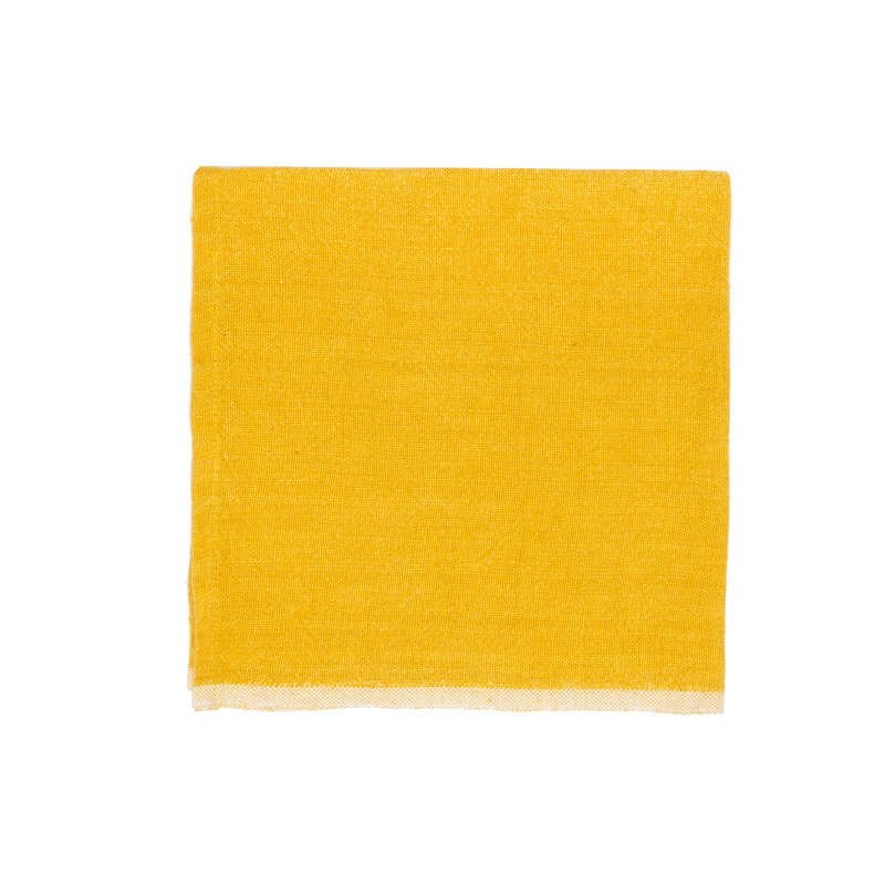 Chunky Linen Square Napkins, Mustard