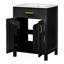 Meuble-lavabo de salle de bain avec lavabo en céramique et 2 portes à fermeture douce, armoire d'appoint