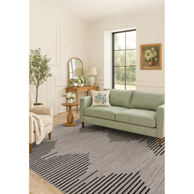 Damarcus Geometric Cream/Black/Gray Area Rug