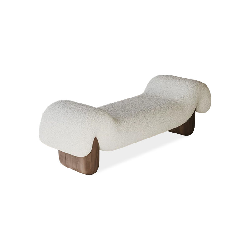 Banc rembourré Modern, Beige, Beige