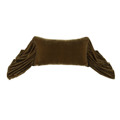 Stella Faux Silk Velvet Romantic Western 14x26 inch Long Ruffled Accent Pillow