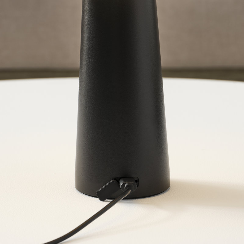 Sesa Short Accent Rechargeable Table Lamp, Black