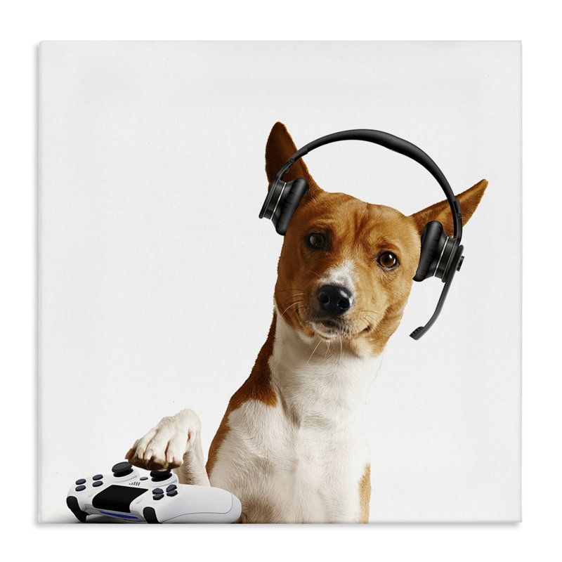 Chien de jeu avec toile de casque, conception par CAD Designs, H 17 po x l 17 po