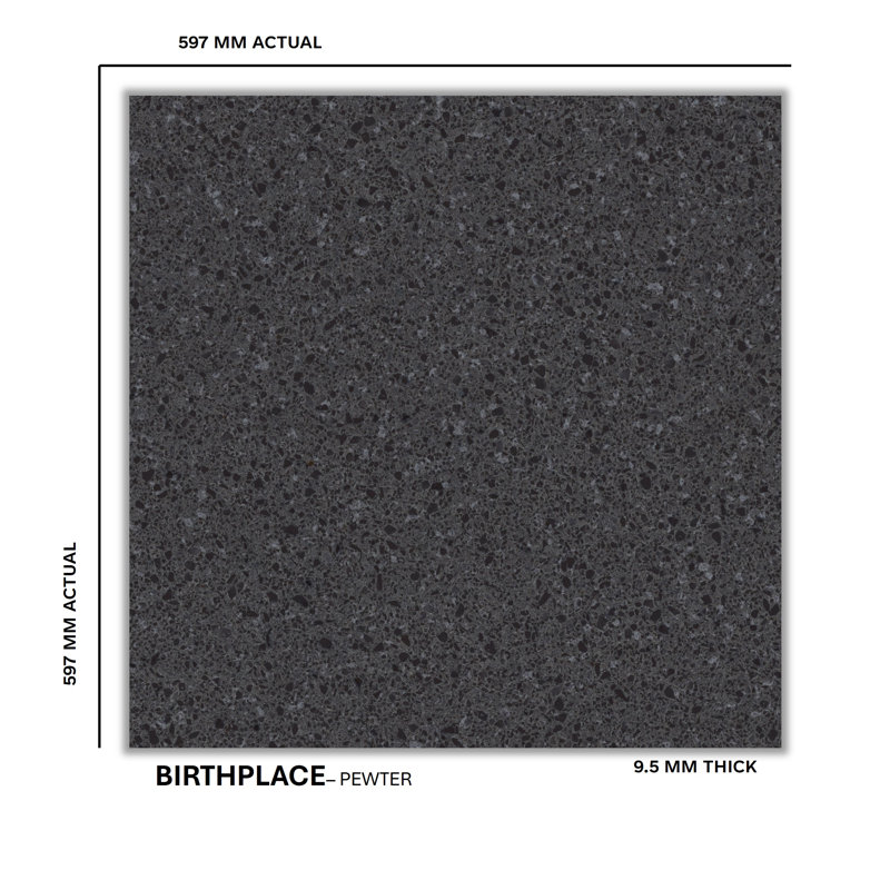 Birthplace 24" x 24" Porcelain Terrazzo Look Wall & Floor Tile, Pewter