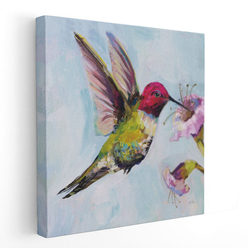 Colibri I - reproduction d'art sur toile, H 12 po x l 12 po