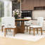 Ensemble de table de salle à manger moderne extensible 5 pièces avec rallonge amovible et 4 chaises rembourrées Modern-1748712772-1748712773