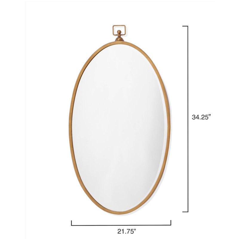 Miroir de salle de bain rond, Laiton antique