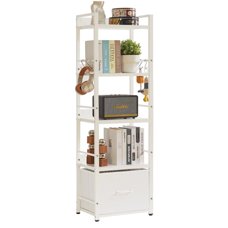 136cm H x 39cm W Metal Bookcase, White