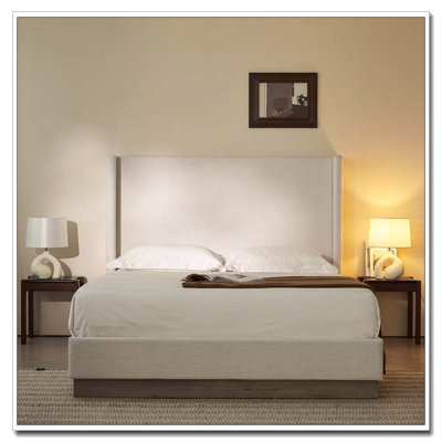 Hosford Upholstered Wingback Bed