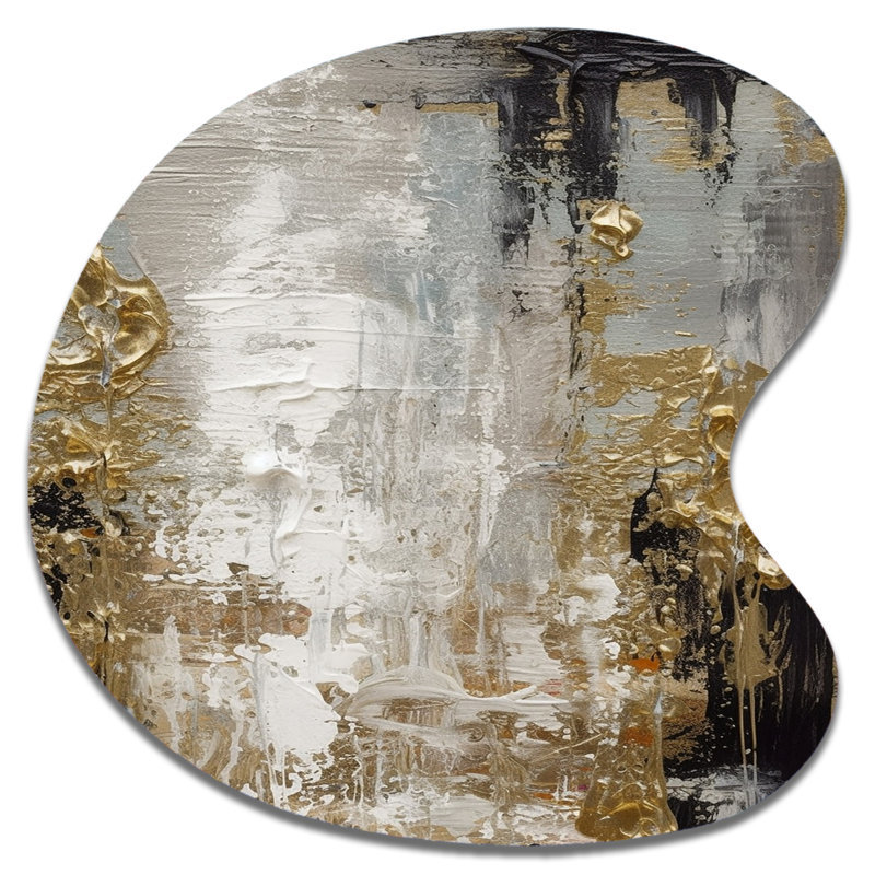 Fraipont - Art abstrait en métal en forme de goutte irrégulière, H 27 po x l 27 po