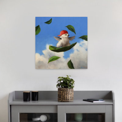 Vent, surfeur, oiseau, art urbain contemporain