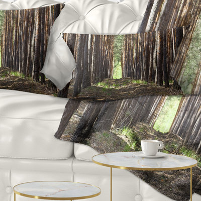 Même les rangées de forêt de pins - coussin imprimé Forest