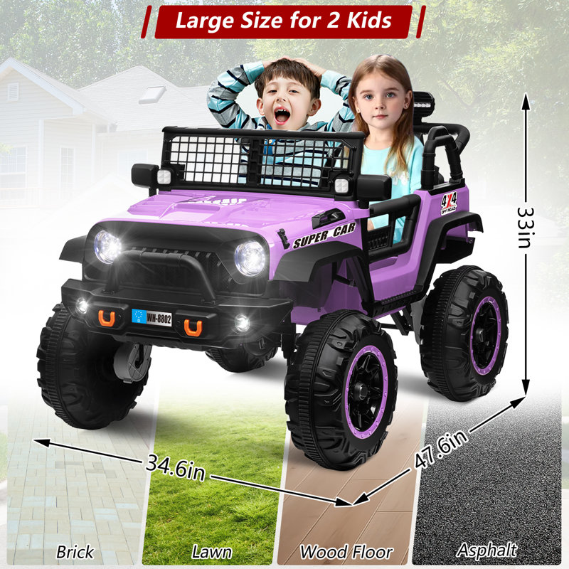 Voiture électrique 24V 2WD / 4WD pour enfants 2 places avec télécommande , Rose