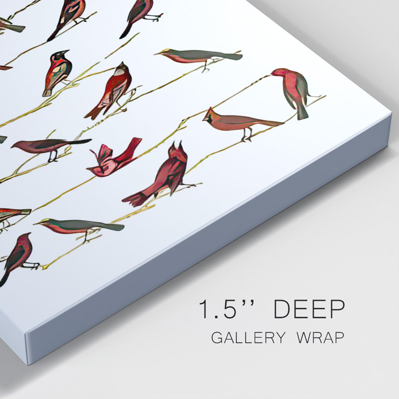 Red Bird Christmas Collection B sur toile, H 12 po x l 8 po x P 1,5 po