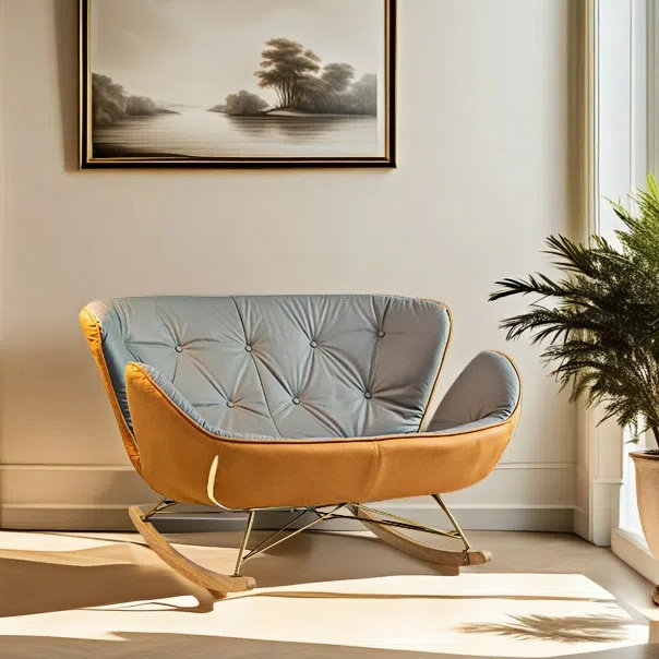 Chaise berçante Fashion, Gris / Orange
