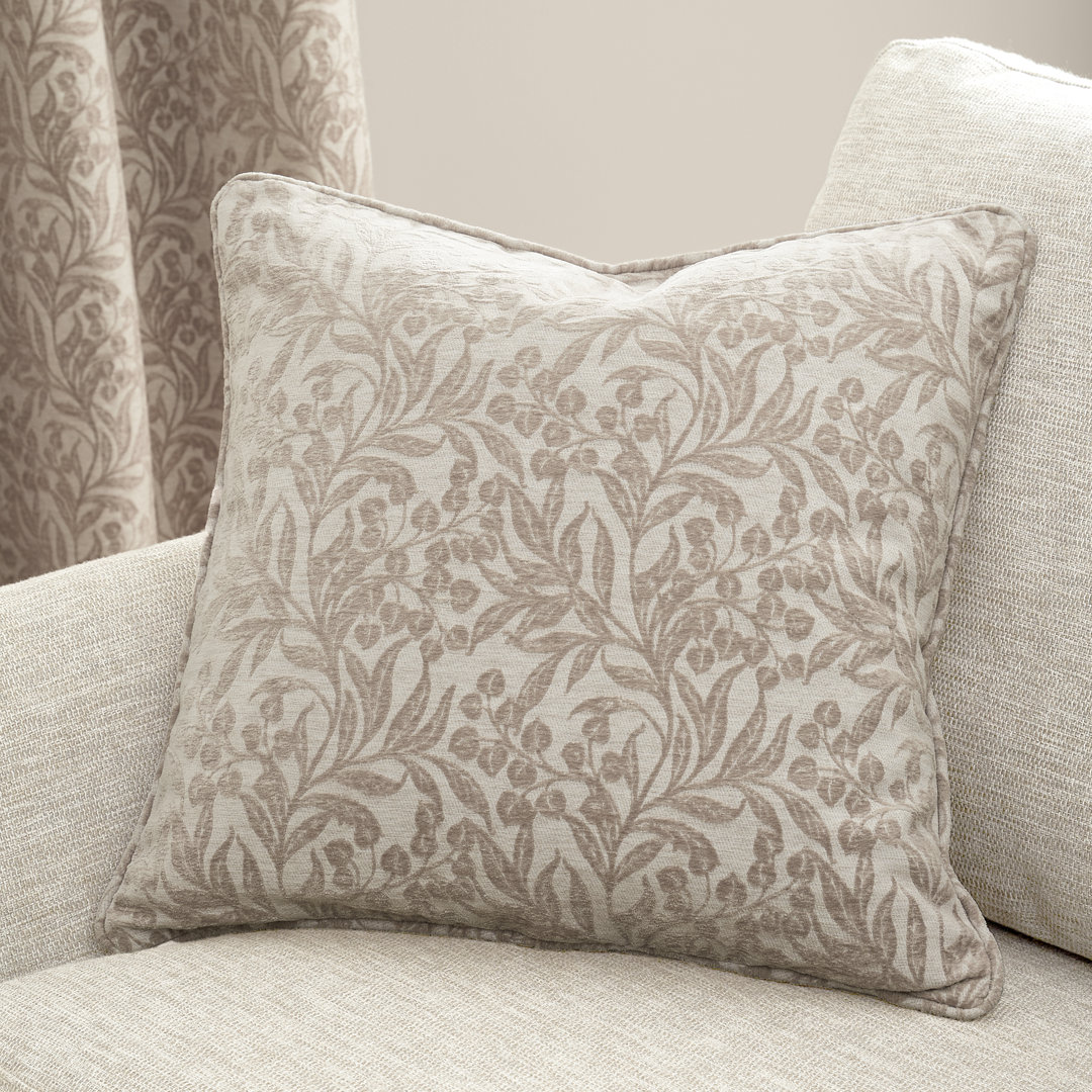 B&Q - Chenille Leaves 50X50Cm Cushion Natural - Image 3