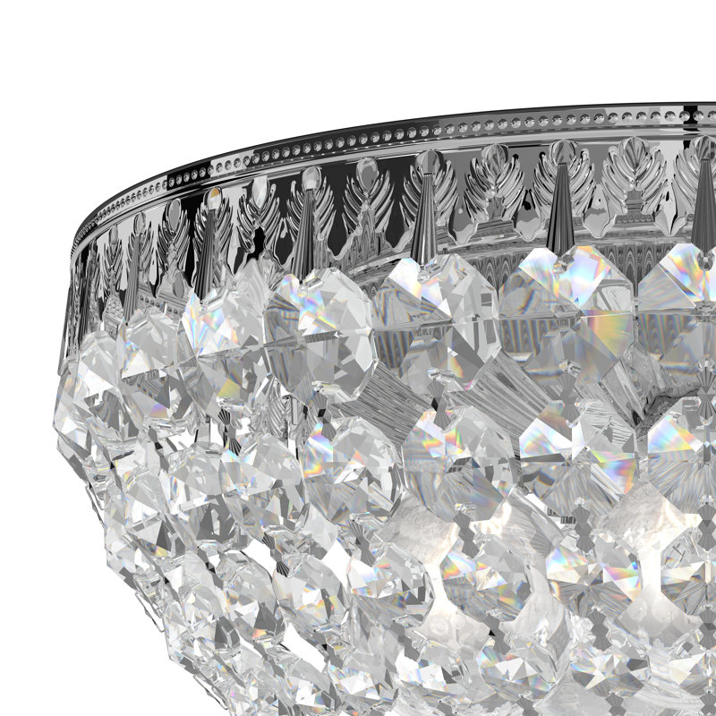 Petit Crystal Flush Mount, 6.5" H x 12" W x 12" D, Heirloom Bronze/Clear