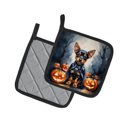 Paire de mini-chiots pinscher d'Halloween